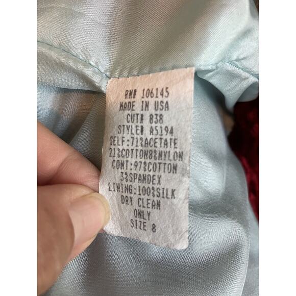 Anthropologie Ruth Chenille/Velvet Red Tie Front Jacket Sz 8 - Picture 6 of 6